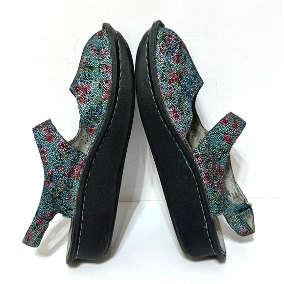Alegria Women’s Jemma  Mary Jane Clogs Blue Green Floral Size 38 EU / US 8-8.5 - Picture 7 of 12